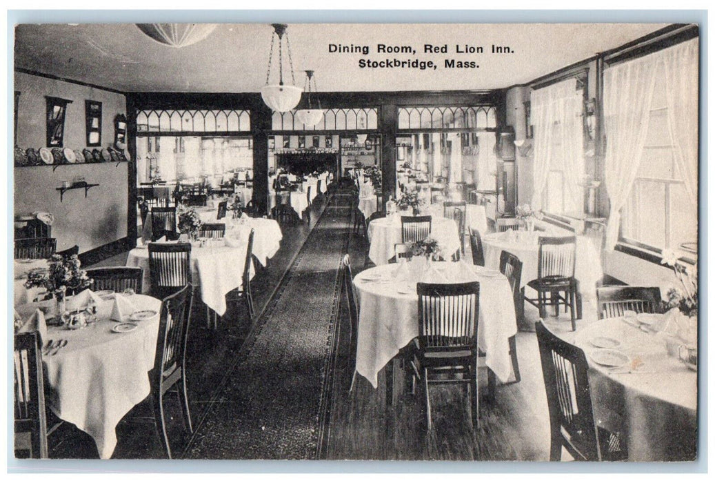 c1950's Interior Dining Room Red Lion Inn Stockbridge Massachusetts MA Postcard