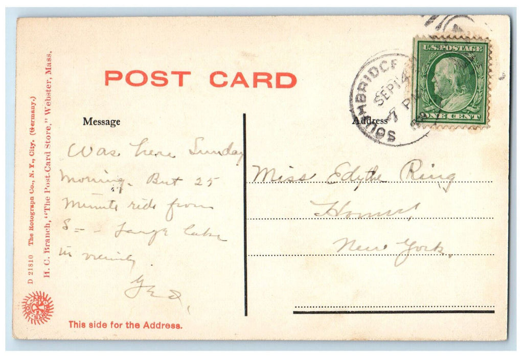 c1910 Shoe Store Horse Carriage Main Street Webster Massachusetts MA Postcard