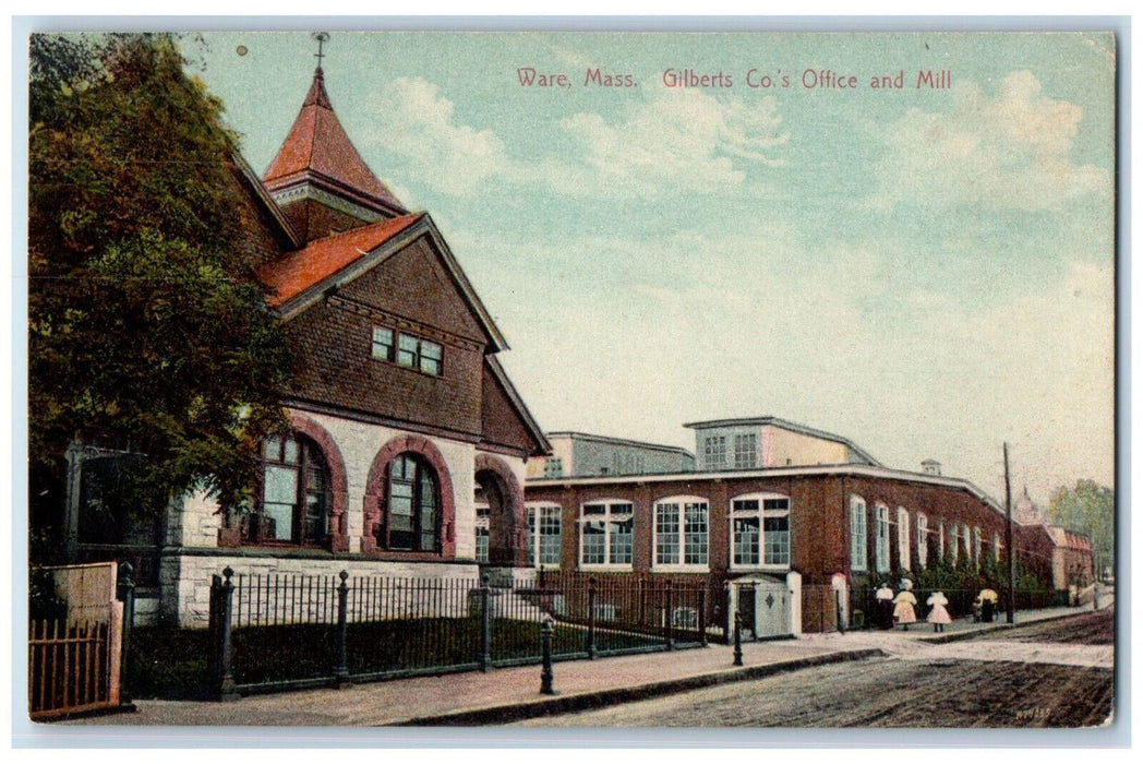 c1910 Gilberts Co.'s Office and Mill Ware Massachusetts MA Antique Postcard