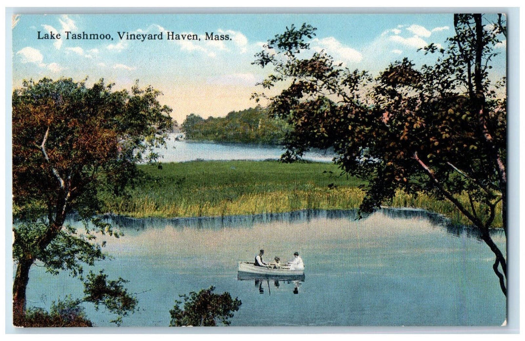 c1910 Boats at Lake Tashmoo Vineyard Haven Massachusetts MA Antique Postcard