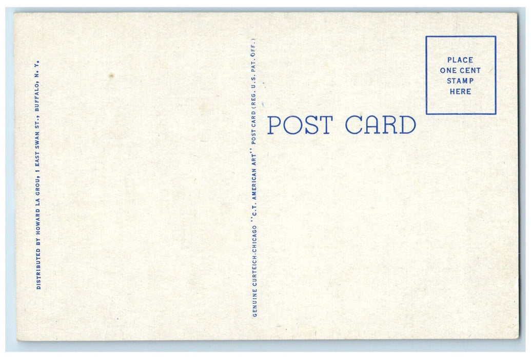 c1950's Clothing Shoes Brauns Rexall Greetings from Lancaster NY Postcard