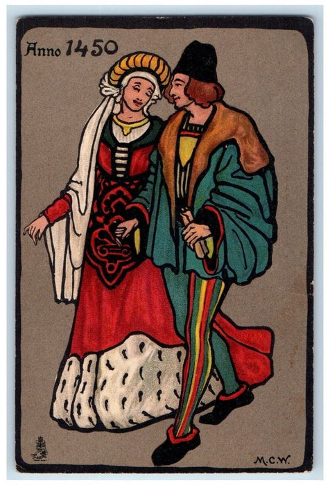 c1910's Couple Wearing Traditional Dress Tuck's Unposted Antique Postcard