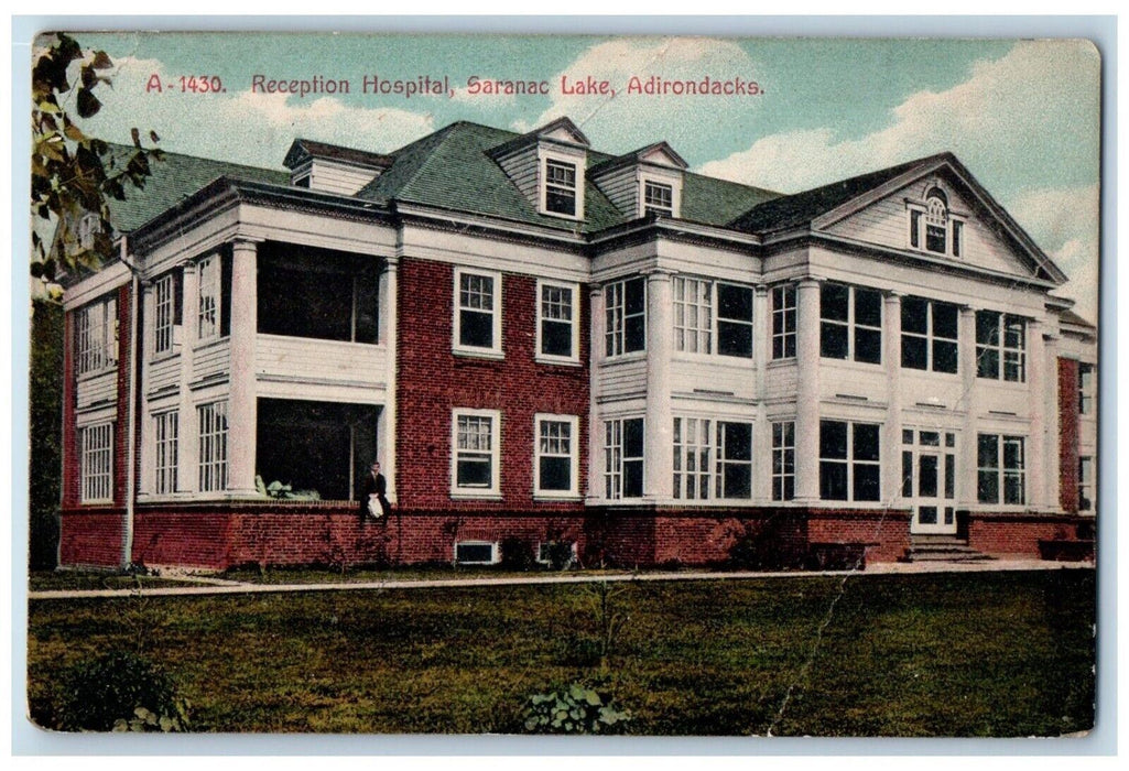 1912 Reception Hospital Exterior Saranac Lake Adirondacks New York NY Postcard