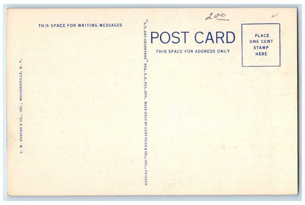 c1940 Entrance General Hospital Exterior Building Saranac Lake New York Postcard