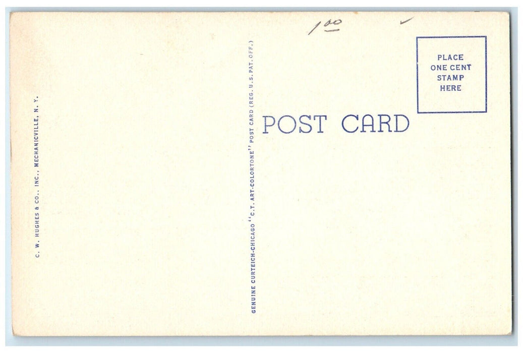 1940 Business Section Lake Street Hill Saranac Lake Adirondack New York Postcard