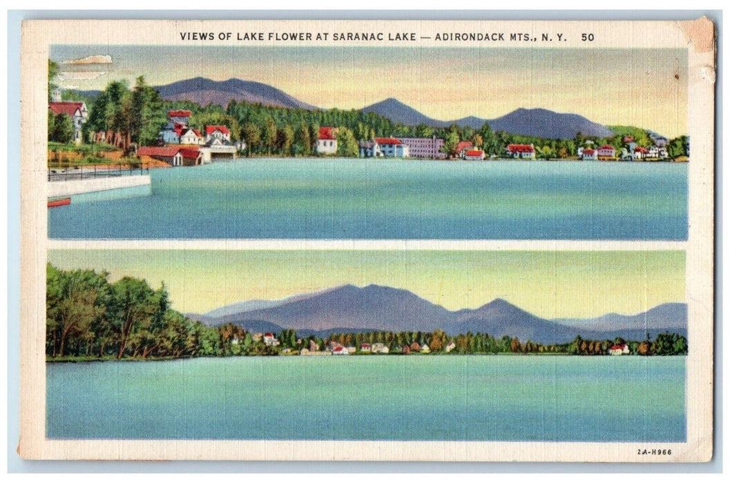 c1937 Views Lake Flower Saranac Lake Adirondack Mountains New York NY d