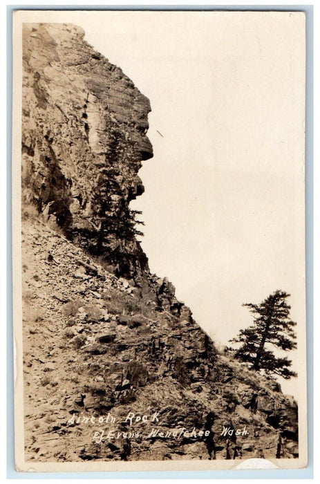 c1910's Lincoln Rock  E.J. Evans Wenatchee Washington WA RPPC Photo Postcard