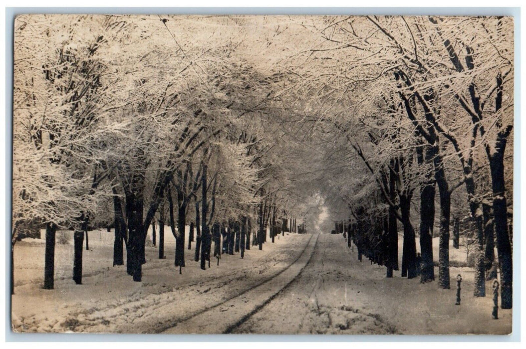 c1910's J. Grenlund Road Snow Rockford Illinois IL RPPC Photo Unposted Postcard