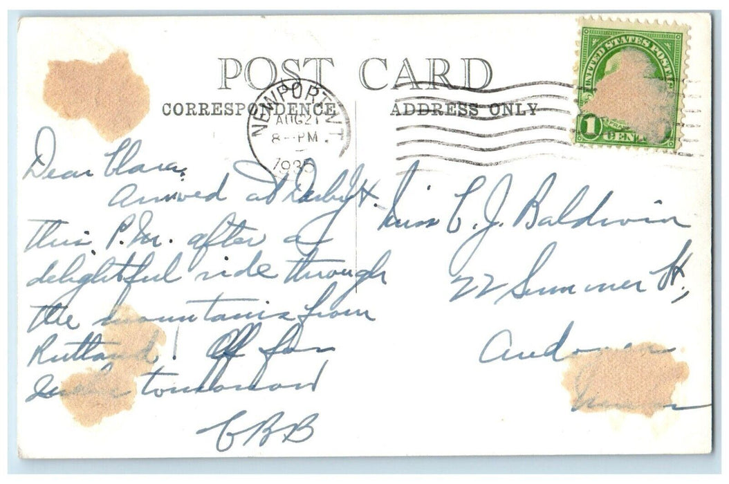 1935 Lake Memphremagog Mountains Ship Newport VT RPPC Photo Postcard