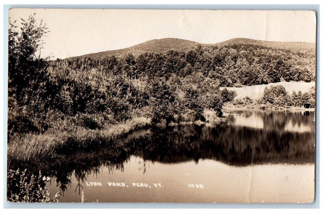 c1910's Lyon Pond Peru Vermont VT RPPC Photo Unposted Postcard
