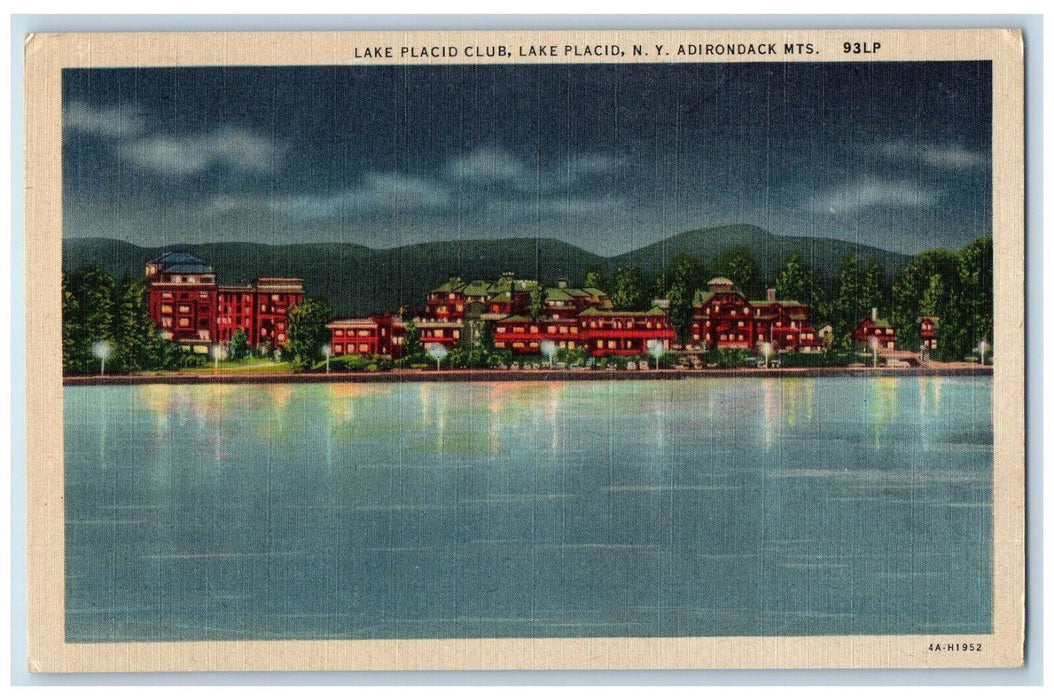 c1940's Night at Lake Placid Club Adirondack Mountains New York NY Postcard