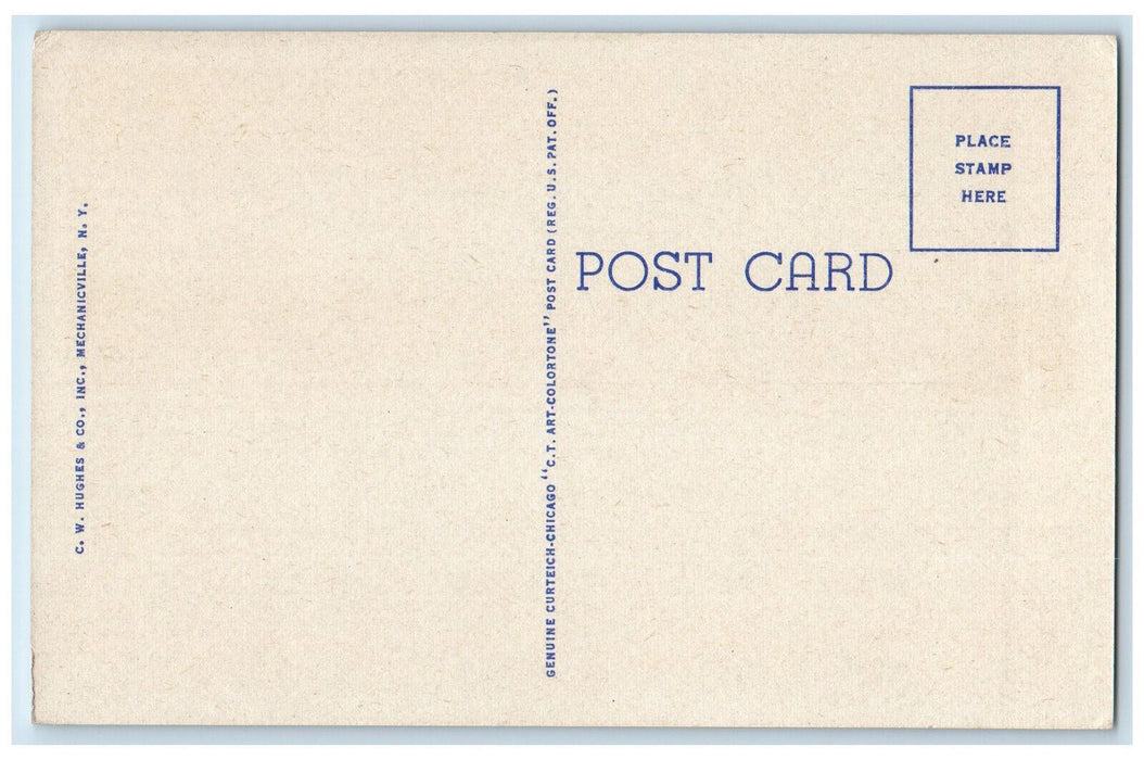c1940's Night at Lake Placid Club Adirondack Mountains New York NY Postcard