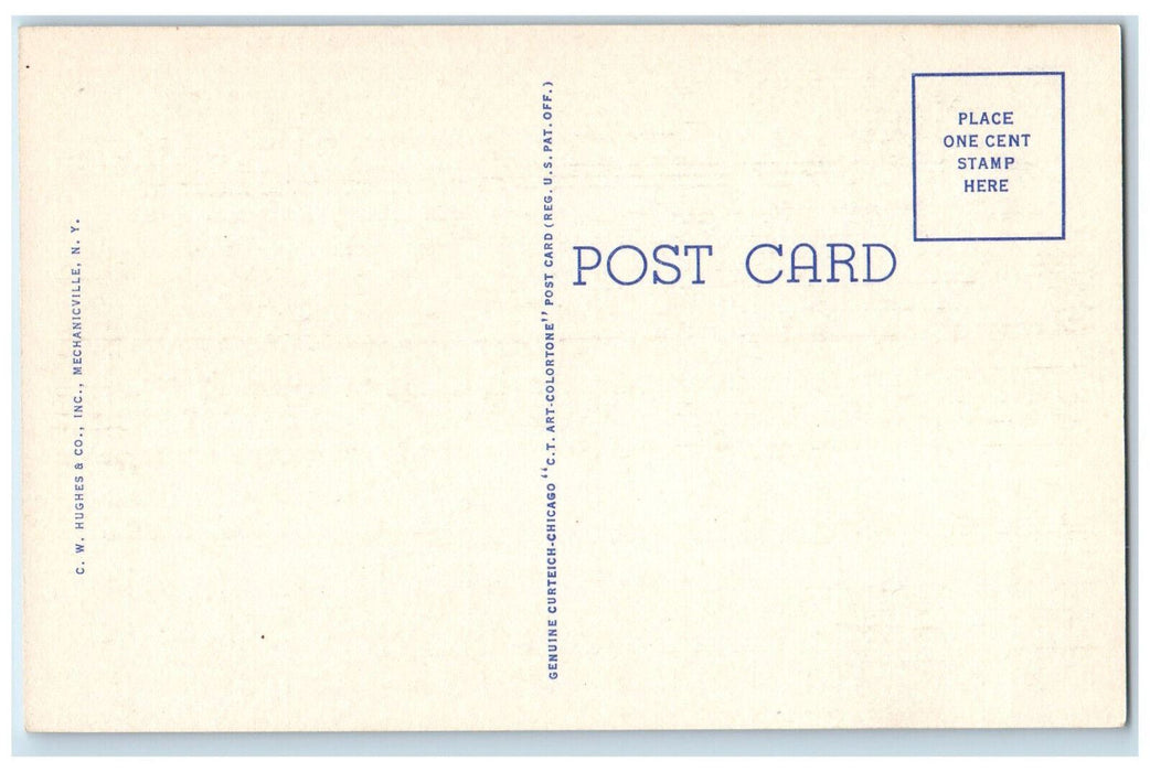c1940's Motorboat at Lake Placid Club Adirondack Mountains New York NY Postcard
