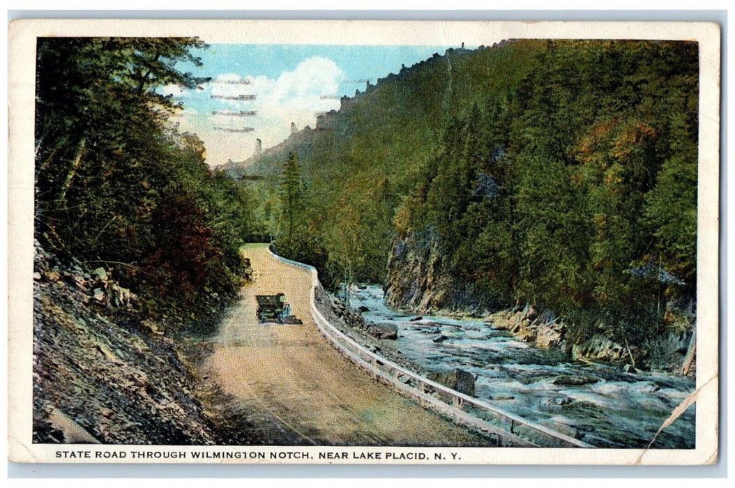 1924 State Road Through Wilmington Notch Lake Placid New York NY Postcard
