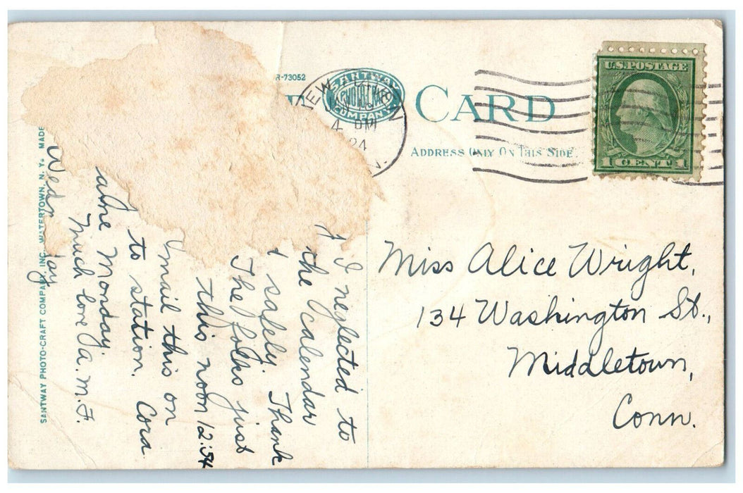 1924 State Road Through Wilmington Notch Lake Placid New York NY Postcard