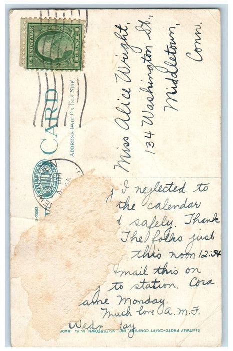 1924 State Road Through Wilmington Notch Lake Placid New York NY Postcard