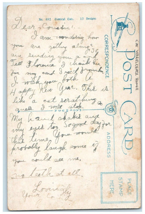 Cat Wheel Chair Humor I Need Someone Like You To Take Care Of Me Postcard