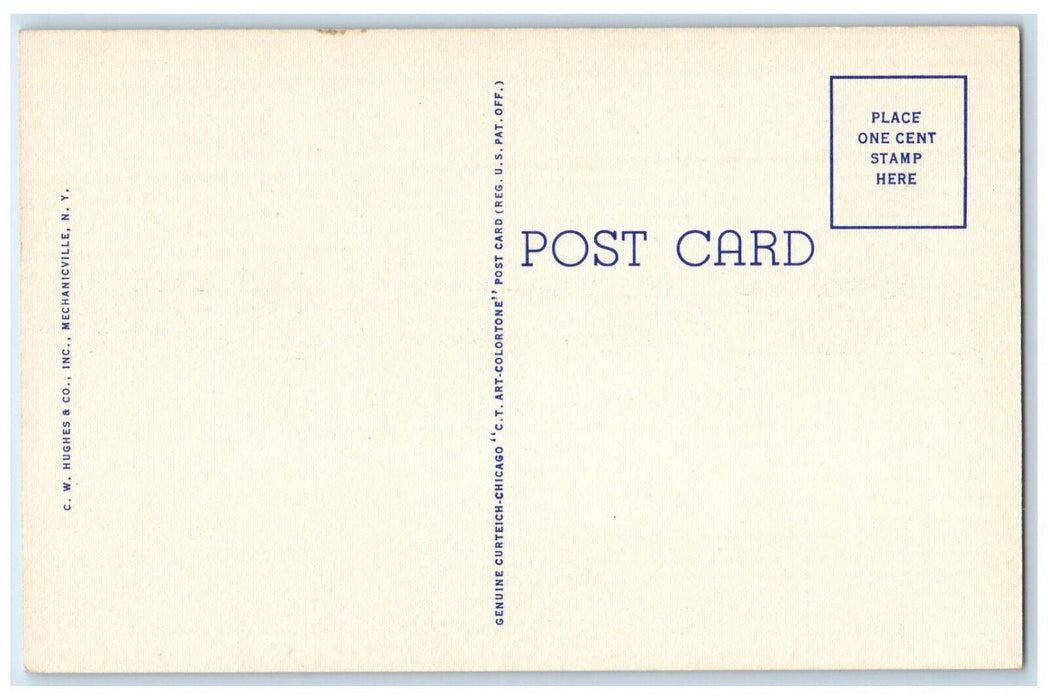 c1940's Boating at Lake George Long and South Islands New York NY Postcard