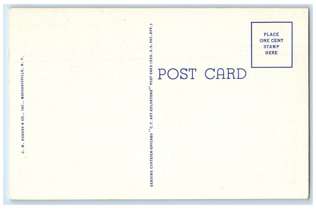 c1930's New Trout House Porch Hague Lake George New York NY Postcard