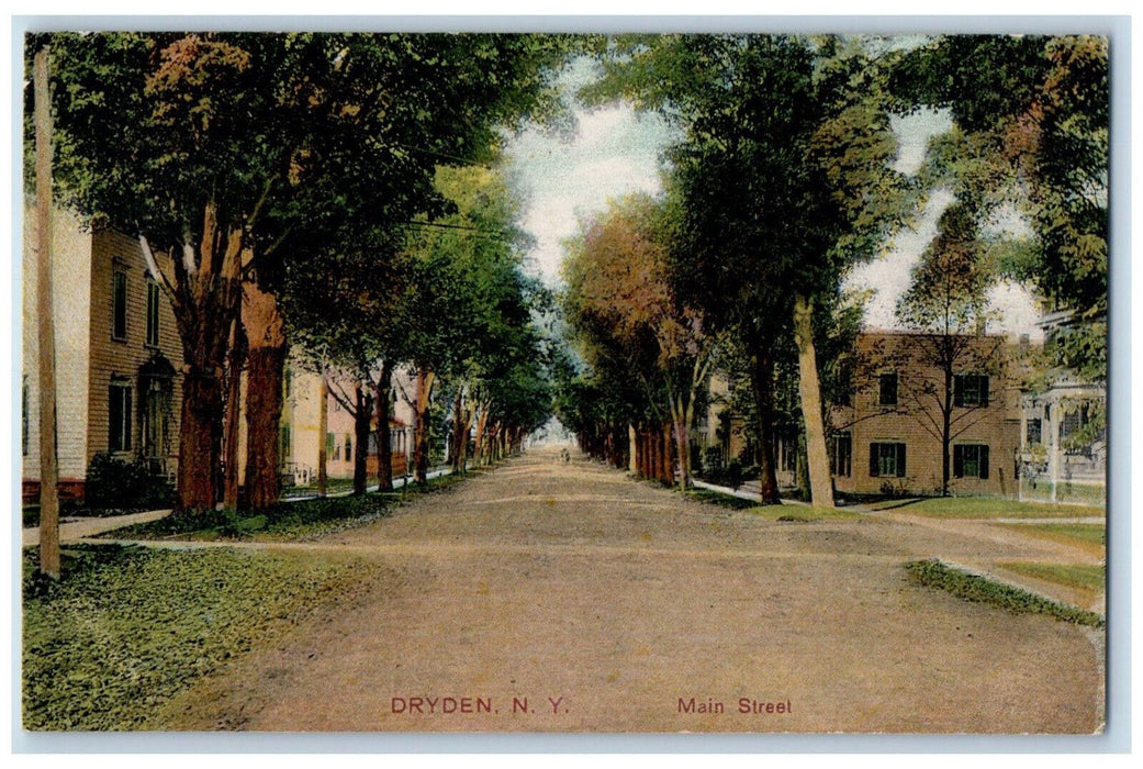 1910 Main Street Dryden New York NY Antique Posted PCK Series Postcard