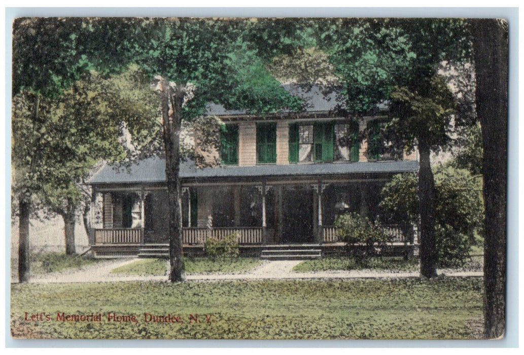 1910 Lett's Memorial Home Dundee New York NY Antique Posted Postcard