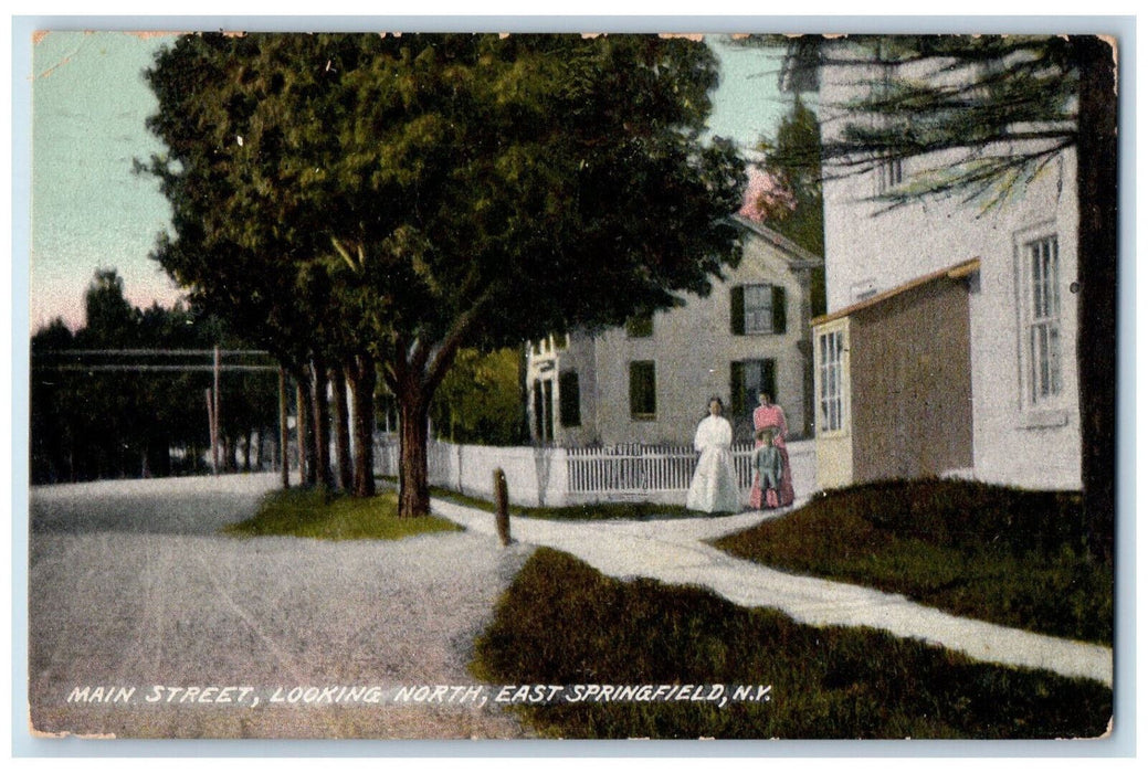 1908 Main Street Looking North East Springfield New York NY Antique Postcard
