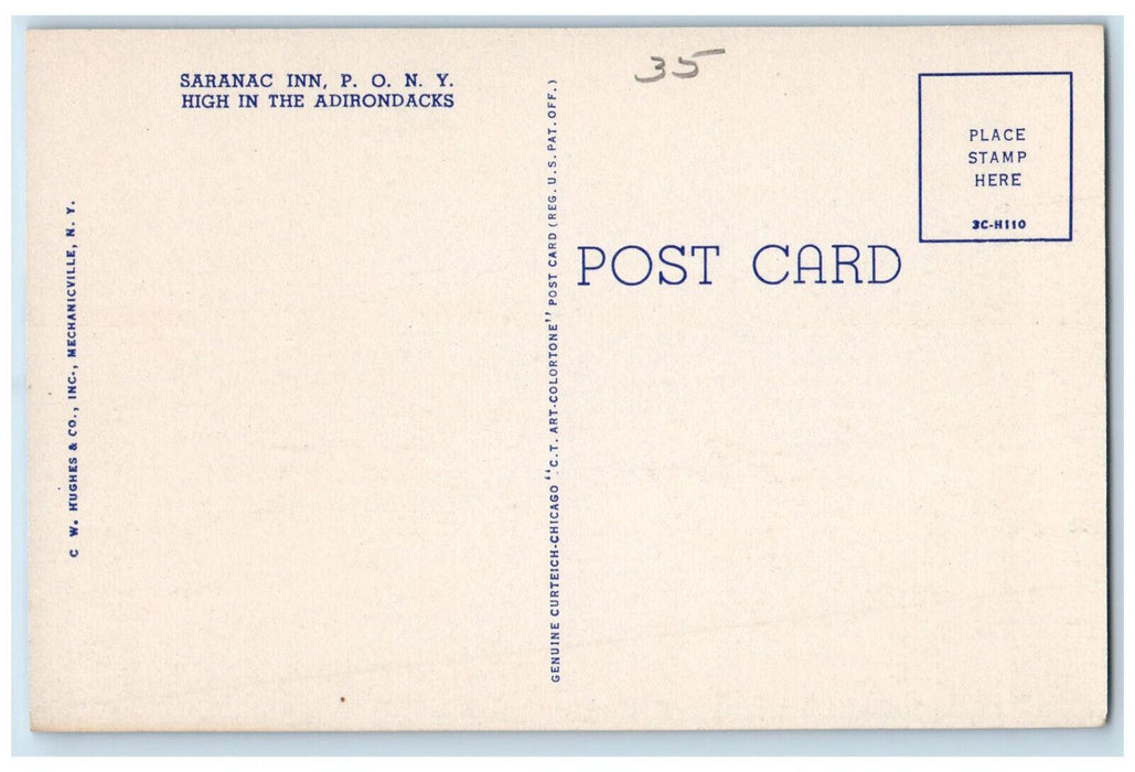c1950's Saranac Inn P.O.N.Y. Boat Landing High In The Adirondacks NY Postcard
