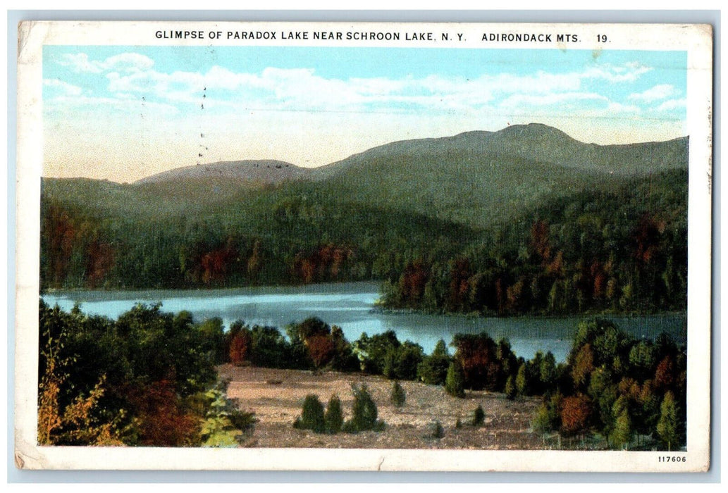 1929 Glimpse of Paradox Lake Near Schroon Lake New York NY Posted Postcard