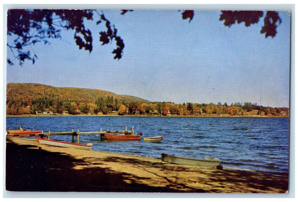 c1950's Boat Landing River Scene Sar 54 Schroon Lake New York NY Postcard