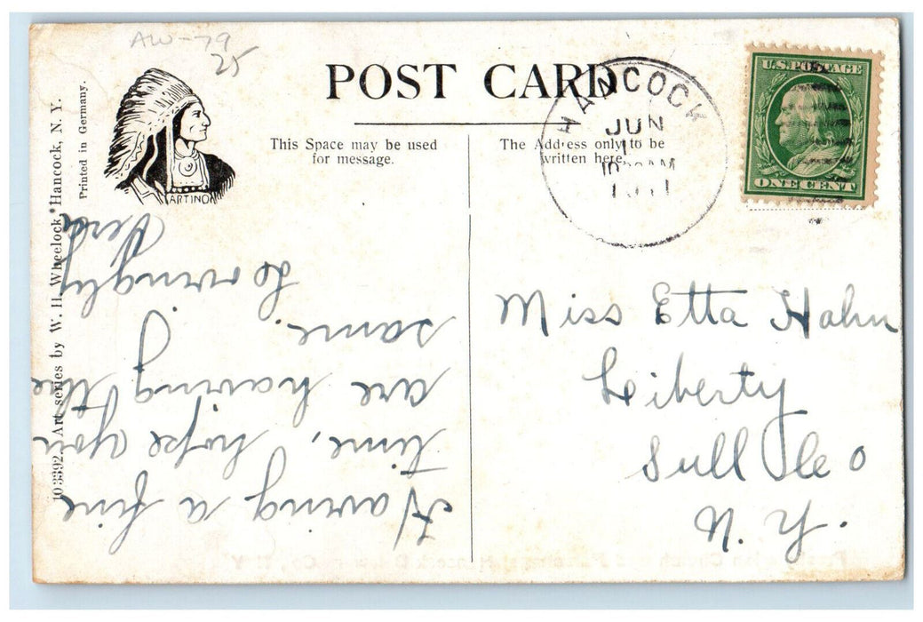 1911 Presbyterian Church and Parsonage Hancock Delaware Co NY Postcard