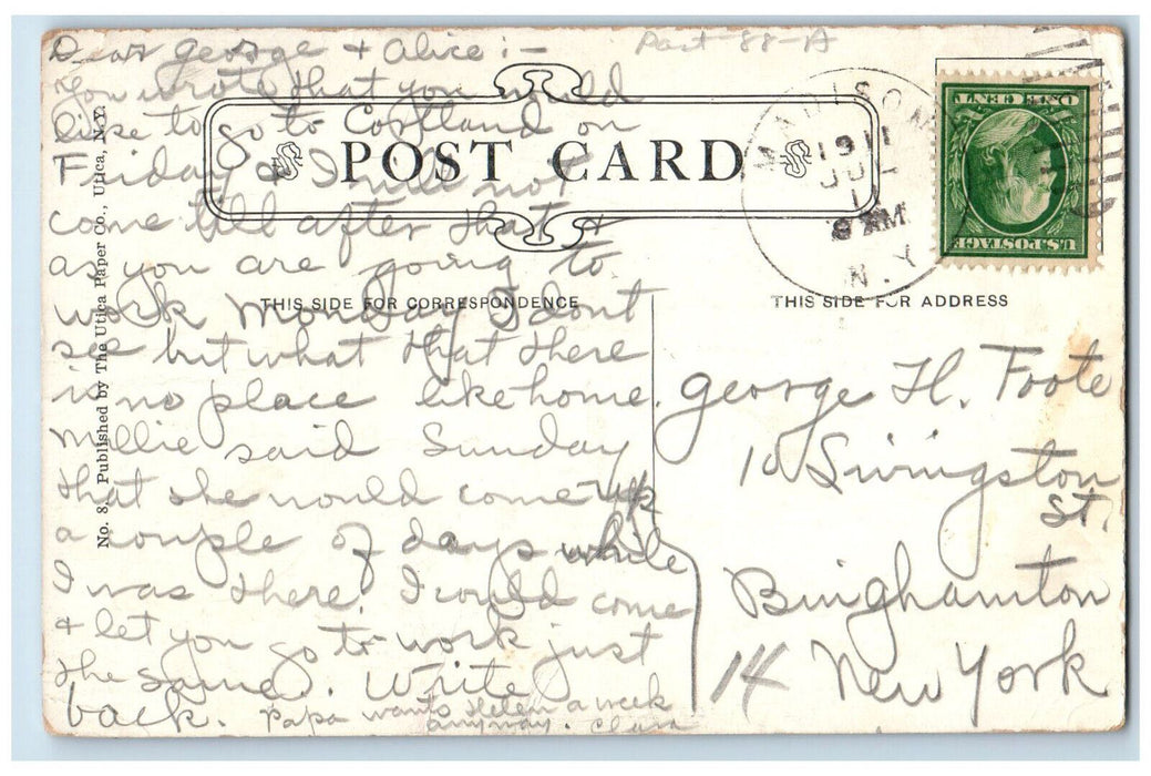 1911 Mohawk Valley Railroad Bridge Herkimer New York NY Madison NY Postcard
