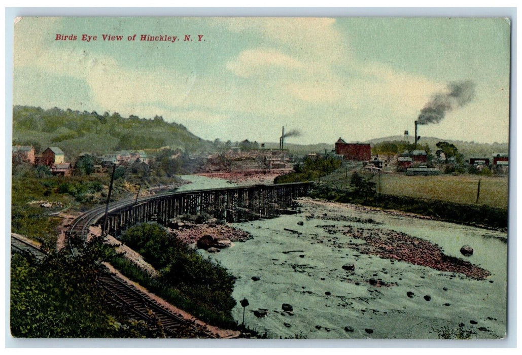 c1910 Birds Eye View of Hinckley Railroad New York NY Antique Postcard