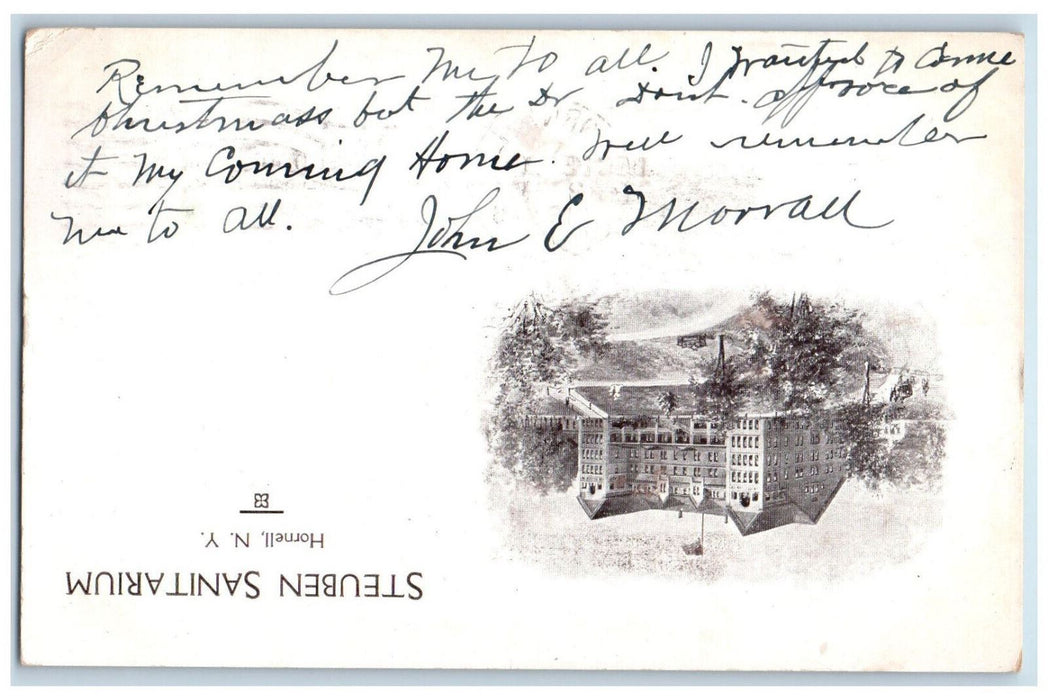 1916 Steuben Sanitarium Hornell New York NY Antique Posted Postcard