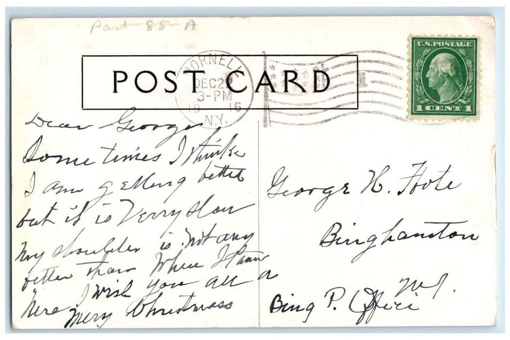 1916 Steuben Sanitarium Hornell New York NY Antique Posted Postcard