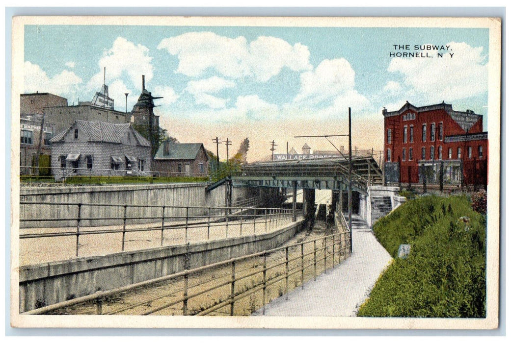 1917 The Subway Railway Hornell New York NY Antique Posted Postcard