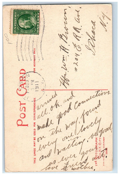 1911 Mount Ray Reservoir Hudson New York NY Antique Posted Postcard