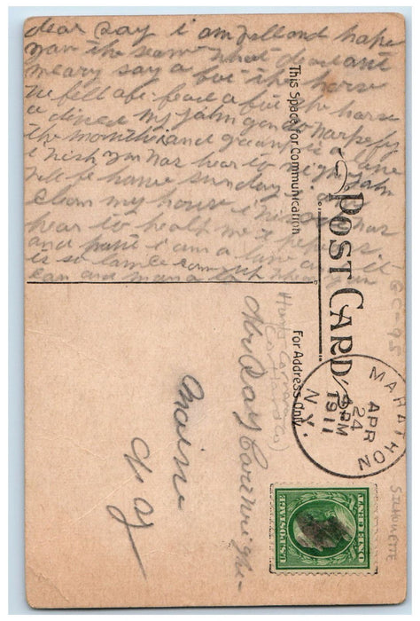 1911 Silhouette Hunts Corners New York NY Marathon NY Antique Posted Postcard