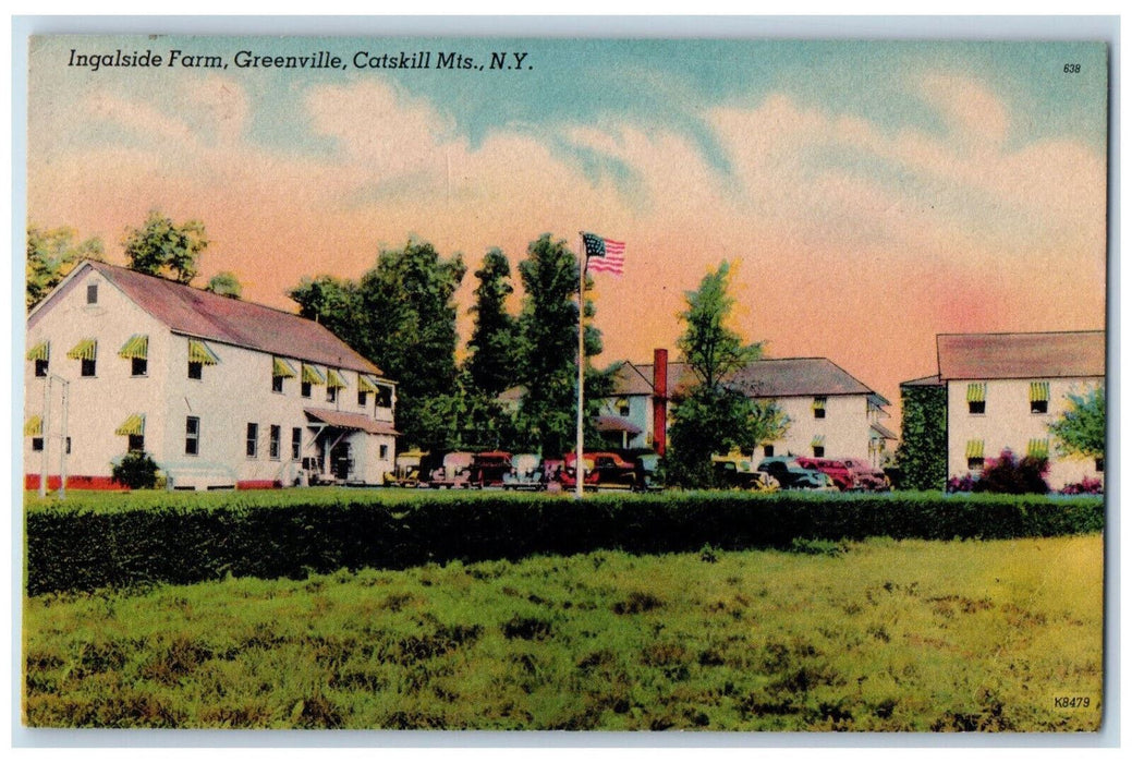 1954 Ingalside Farm Greenville Catskill Mts. NY Norton Hill NY Postcard