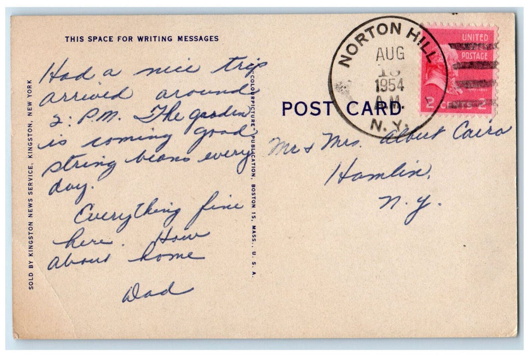 1954 Ingalside Farm Greenville Catskill Mts. NY Norton Hill NY Postcard