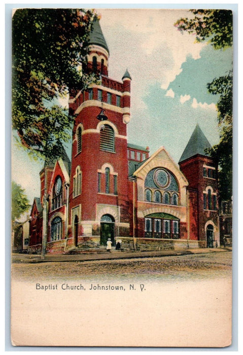 c1905 Baptist Church Johnstown New York NY Antique Unposted Postcard