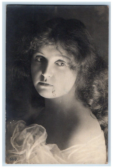 1910 Pretty Woman Curly Hair Sleeveless Buren Germany RPPC Photo Posted Postcard