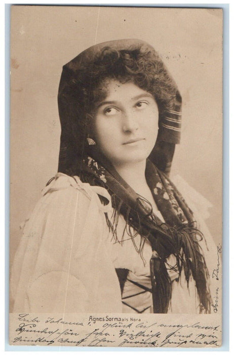 c1905 Agnes Sormaals Nora German Actress Berlin Germany RPPC Photo Postcard