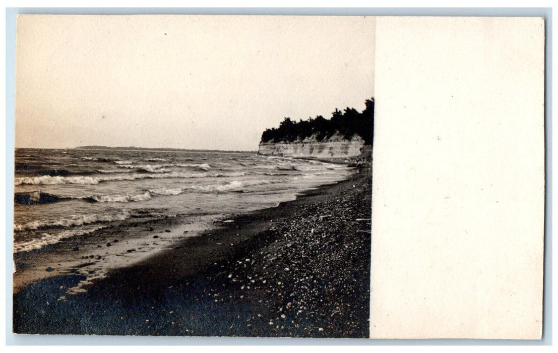 c1910's Beach Scene Lake Erie Silver Creek New York NY RPPC Photo Postcard