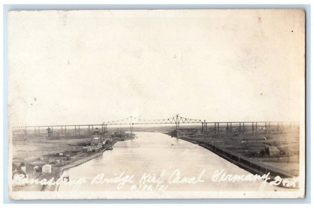 1921 Kiel Canal Rendsburg High Bridge Germany RPPC Photo Unposted Postcard