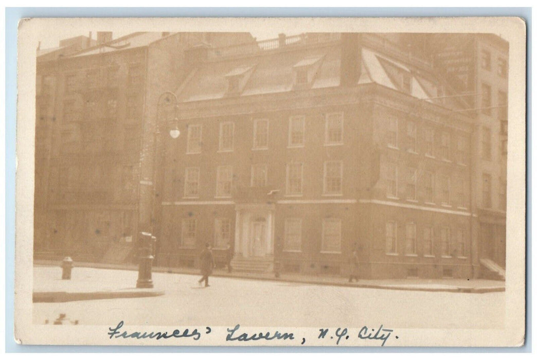 c1920's Candid Fraunces Tavern New York City NY RPPC Photo Unposted Postcard