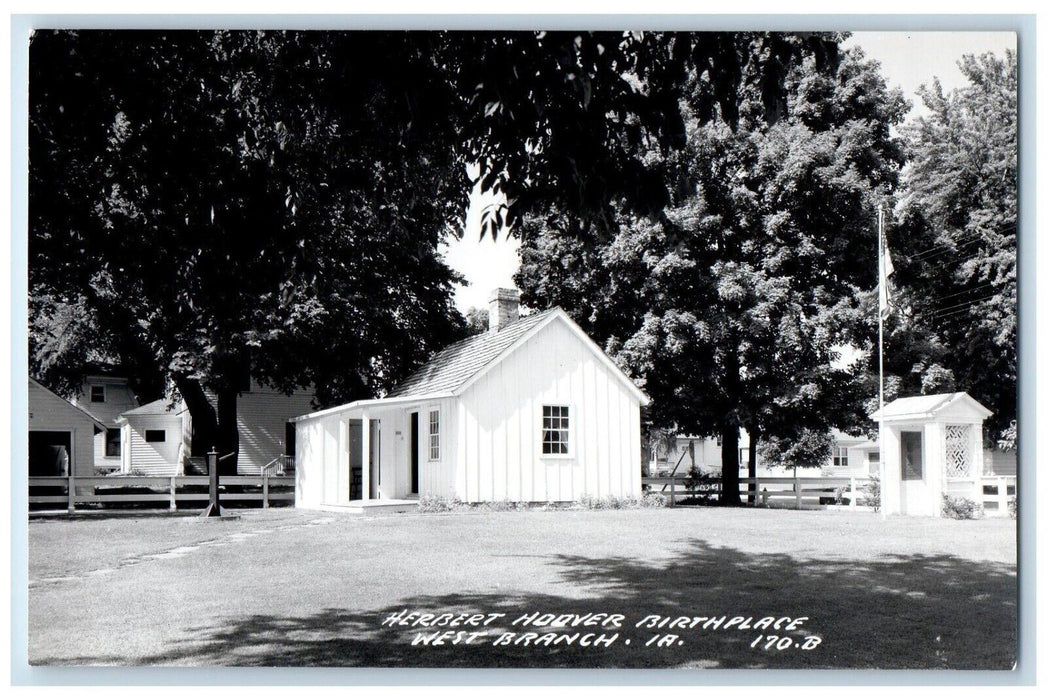 1953 Herbert Hoover Birthplace West Branch Iowa IA RPPC Photo Postcard