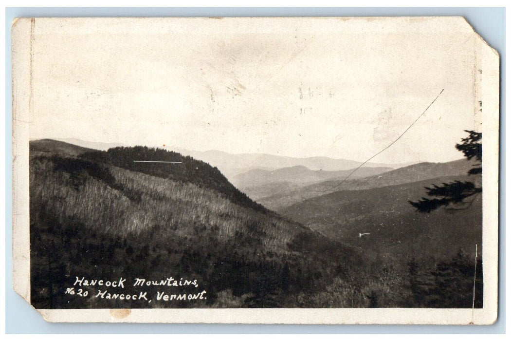 1921 Hancock Mountains Birds Eye View Forest Vermont VT RPPC Photo Postcard