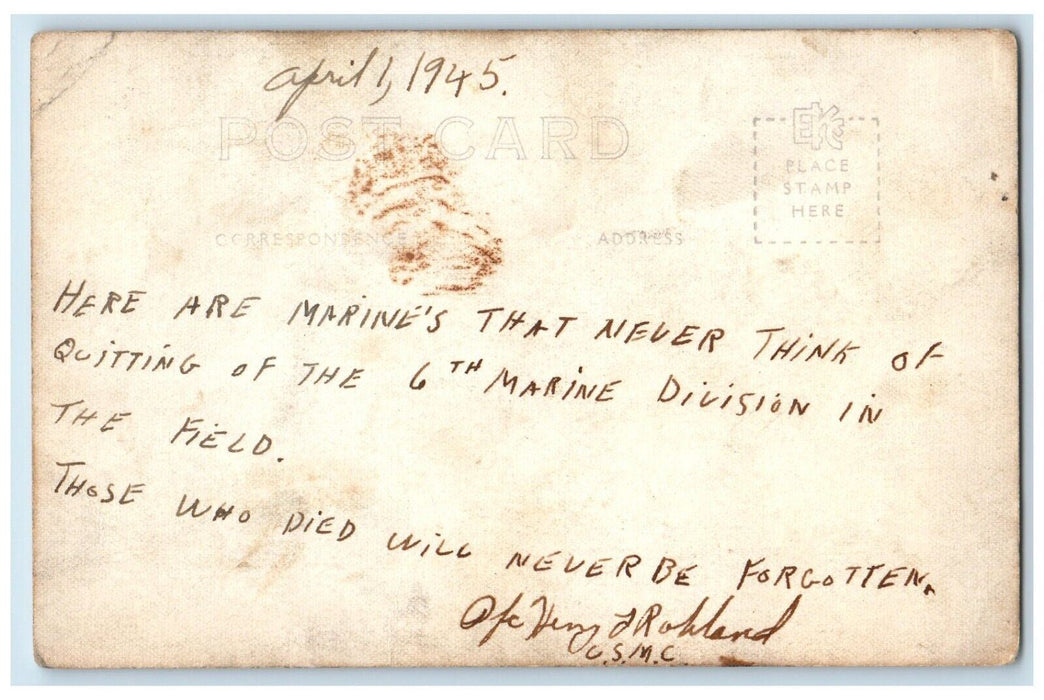 1945 Flamethrowers In Action Marines WWII Naha Okinawa Japan RPPC Photo Postcard