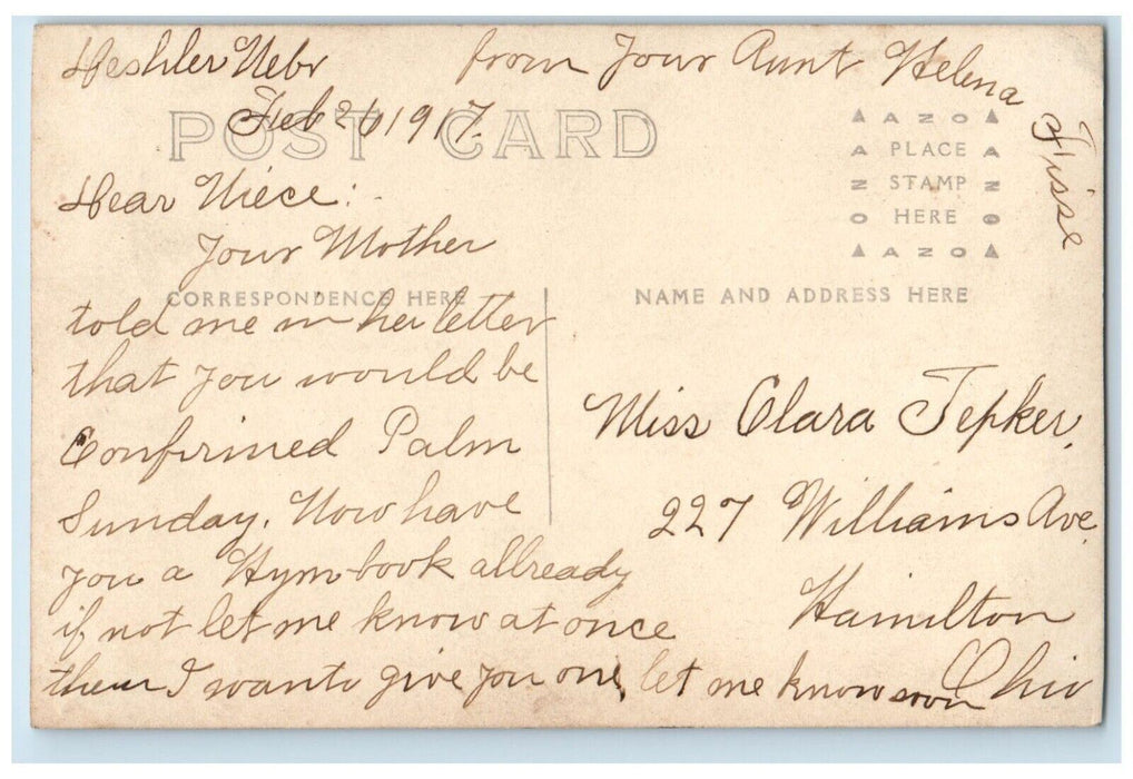 1917 Man Horse Rifle Candid Farm Deshler Nebraska NE RPPC Photo Postcard