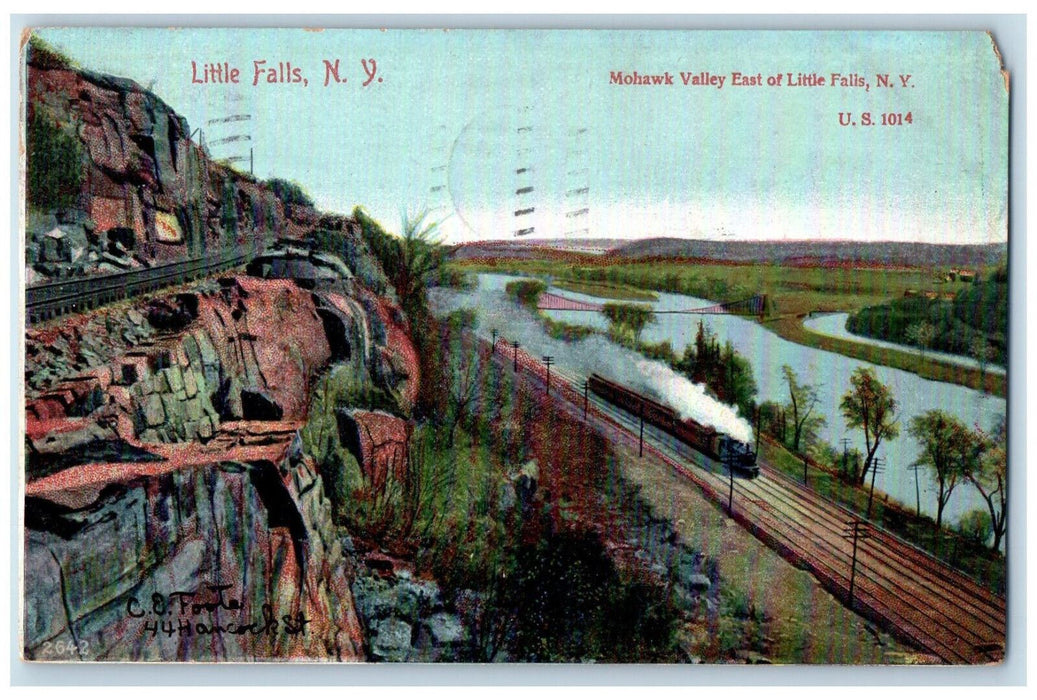 1907 Little Falls Mohawk Valley New York NY Antique Posted Postcard
